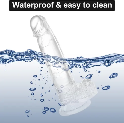 Miniatura 5 de 7.1 Consolador realista de silicona transparente con ventosa para el sexo, material de seguridad humana, adecuado para mujeres/hombres/gay, juguetes
