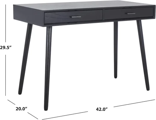 Miniatura 3 de SAFAVIEH Home Collection O'Dwyer Mid-Century - Escritorio retro negro con 2 cajones