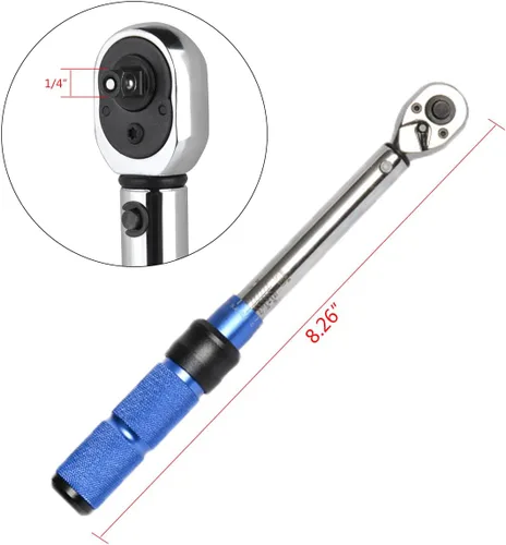 Miniatura 2 de Juego de llaves dinamométricas para bicicleta, llave dinamométrica de 1/4 de pulgada de 2 a 24 Nm, kit de herramientas para bicicleta