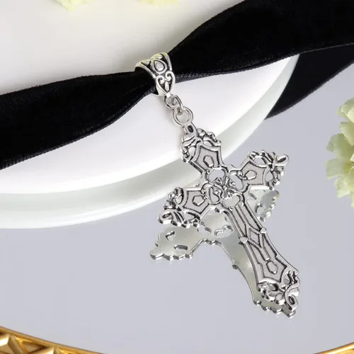 Miniatura 2 de Gargantilla para mujer, gargantilla negra, gargantilla gótica, gargantilla de terciopelo negro, gargantilla gótica, joyería gótica vintage para mujer