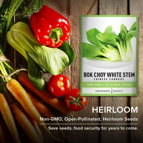 Miniatura 6 de Gardeners Basics, Bok Choy - Semillas de col china para plantar, (Pak Choi) reliquia, variedad vegetal sin OMG, semillas de 0.04 onzas (0.04 oz)