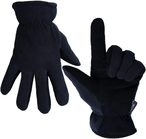 Guantes de invierno para hombres y mujeres -20 F térmicos de piel de ciervo aislados, guantes de trabajo de forro polar cálido Heatlok de algodón en