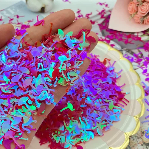 Miniatura 2 de 2000 piezas de confeti de PVC con purpurina de flamenco para manualidades, tarjetas, bricolaje, compromiso, boda, despedida de soltera, cumpleaños