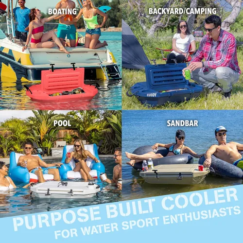 Miniatura 3 de CUDDY - Enfriador flotante y recipiente de almacenamiento en seco para tierra y agua, 40 cuartos de galón, ideal para río, playa, kayak, piscina