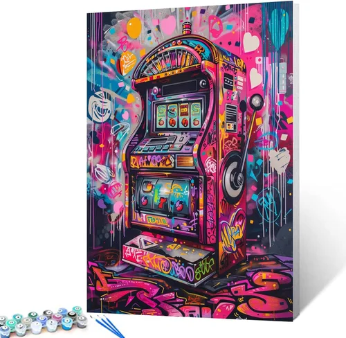 Miniatura 10 de Tucocoo Boomboxes retro - Pintura por números para adultos, radio, pintura al óleo, pinturas acrílicas, Banksy Street 80, música, arte, Pintar por