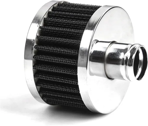 Miniatura 4 de 23mm Filtro de aire para automóvil universal de entrada de aire frío Filtro de ventilación de alta flujo con tapa de respiradero (Negro)