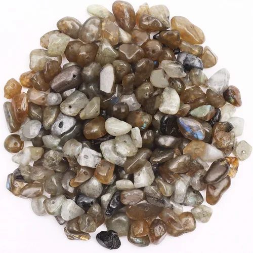 Miniatura 32 de 500 piezas Cuentas de piedra de chip natural, Alabastro 5-8 mm Piedras preciosas irregulares curativas de cristal sueltas con agujero perforado