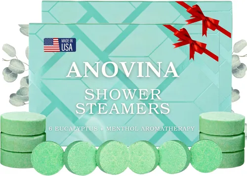 Anovina Vaporizadores de ducha de eucalipto 12XL: fabricados en Estados Unidos con mentol para aromaterapia. Disfruta de una experiencia de ducha