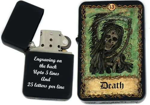 Tarjeta de tarot personalizada, mazo de tarot de huesos eternos mayores, tarjetas coloridas, regalos coleccionables únicos, encendedores a prueba de