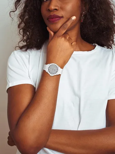 Miniatura 5 de Tommy Hilfiger Reloj de cuarzo de acero inoxidable para mujer con correa de silicona blanco 19 Modelo 1782478 Blanco Reloj de cuarzo