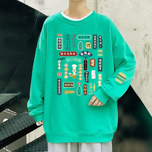 Miniatura 2 de EELHOE Mens Tshirts Prtined Graphic Baggy Cotton Long Sleeve Crewneck Tops Sun Protection Fashion Fishing Sweatshirt