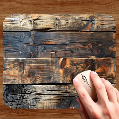 Miniatura 2 de Alfombrilla de mouse decorativa de madera rústica para escritorio, computadora, laptop, PC, juegos, hogar u oficina, regalo (madera rústica MP54)