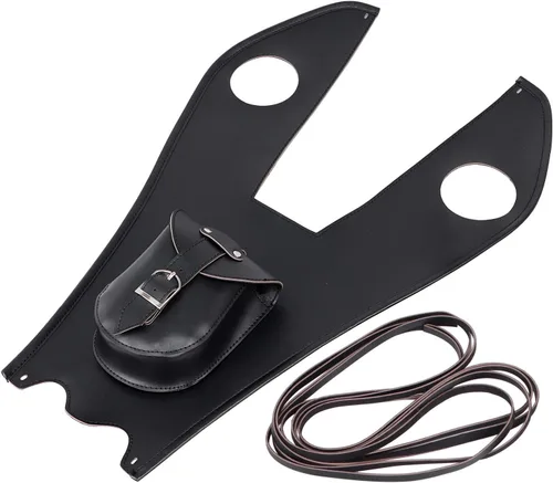 Bolsa de panel de tanque de combustible de piel sintética negra con bolsa compatible con Harley Fatboy Softail Heritage Springer FLSTS FLST FLSTN