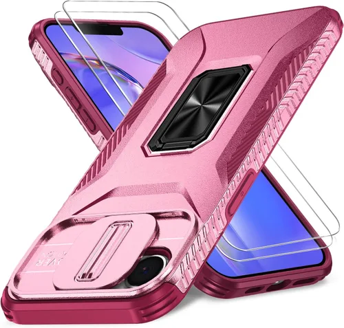 Miniatura 21 de Funda HakkTaoo para iPhone 13/iPhone 14 de 6.1 Pulgadas con Funda Deslizante para Cámara + Protector de Pantalla (2 Paquetes), Funda Protectora a
