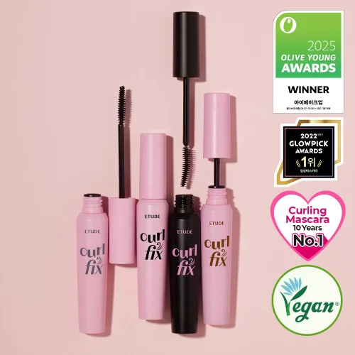 Miniatura 4 de ETUDE Curl Fix Mascara, Máscara de Pestañas, Rizado Fuerte Hacia Arriba, Larga Duración, Impermeable, Ligero, Maquillaje Coreano, Belleza