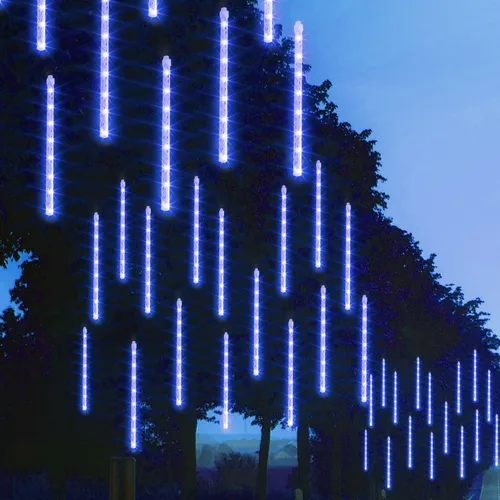 Miniatura 6 de FUNPENY - Luces de lluvia de lluvia de meteoritos, 288 luces LED, luces de Navidad con efecto de nieve, luz de Halloween al aire libre, luz