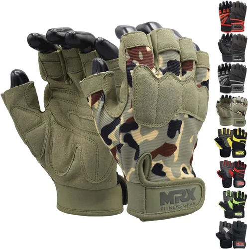 Miniatura 13 de MRX - Guantes de levantamiento de pesas para hombres, guantes de entrenamiento para hombre, guantes de levantamiento de muñeca, guantes de gimnasio