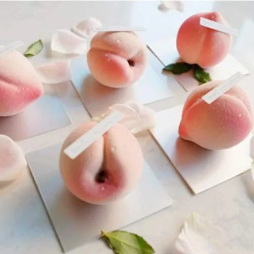Miniatura 7 de OCPO KITCHEN Molde de silicona de melocotón para hornear pasteles de mousse, postre francés de frutas, pasteles, chocolate, pudín, gelatina, helado