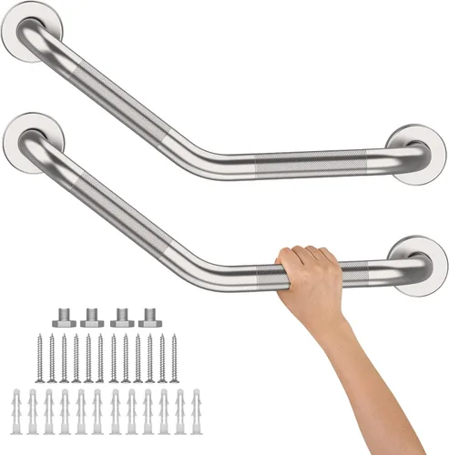 Miniatura 35 de Barra de agarre antideslizante de 12 pulgadas para ducha, Munzong, barra de baño de acero inoxidable, barra de equilibrio de baño satinada