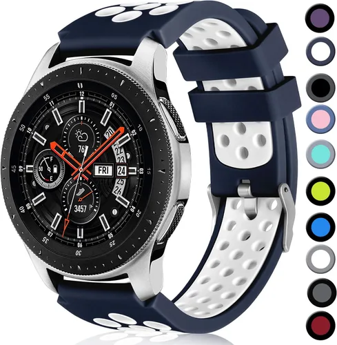 Miniatura 19 de Lerobo - Correas compatibles con Samsung Galaxy Watch 3 de 45 mm/Samsung Galaxy Watch 46 mm, Gear S3 Frontier, Correa clásica, correa de silicona
