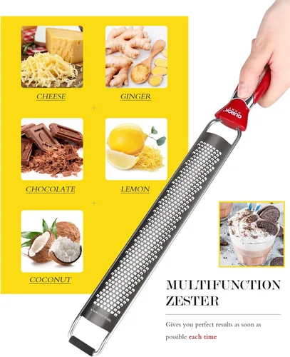 Miniatura 3 de Rallador de limón de cocina Ourokhome, rallador de queso parmesano manual de acero inoxidable para jengibre, chocolate, coco, lima, nuez moscada