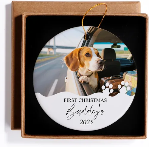 Miniatura 21 de Adornos de Navidad Personalizados 2025, Adornos con Fotos para Árbol de Navidad, Regalos Personalizados para Recién Nacidos, Parejas, Mujeres