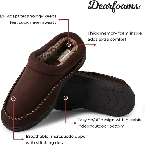Miniatura 3 de Dearfoams Men's Thompson Cozy Memory Foam Indoor Outdoor Clog House Slipper