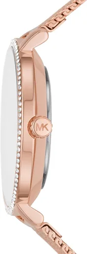 Miniatura 2 de Michael Kors Mini reloj Pyper de dos manos de acero inoxidable para mujer, MK4588 - Reloj de malla de acero inoxidable de dos manecillas