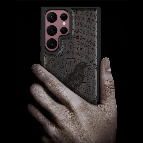 Miniatura 2 de Carveit Funda de madera para Galaxy S22 Ultra [madera natural y TPU suave negro] a prueba de golpes, diseño único de madera compatible con Samsung