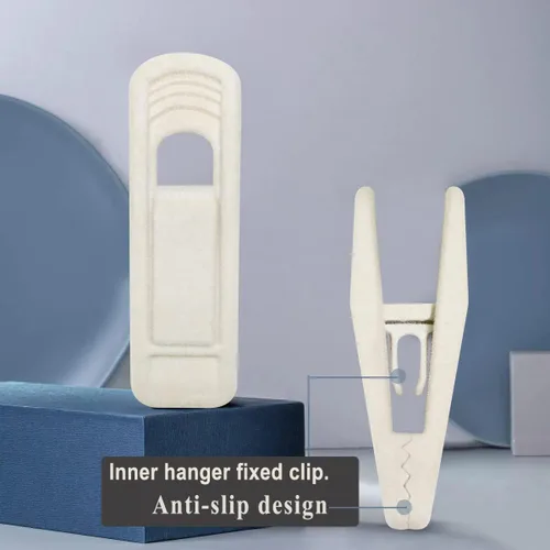 Miniatura 4 de TOFIIGREM Clips de terciopelo beige para colgar 60 unidades, clip de terciopelo antideslizante que funciona perfectamente para perchas de terciopelo