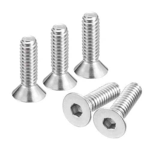 Miniatura 12 de uxcell 5/16-18x1-1/2 Tornillos de cabeza avellanada plana, 5 tornillos de cabeza plana de acero inoxidable 304, rosca completa, pernos avellanados