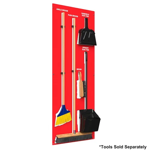 Miniatura 3 de Clean & Sweep 5S - Soporte para escoba de montaje en pared, tablero de 68 x 30 pulgadas, estación de limpieza 5S, solo tablero, herramientas se