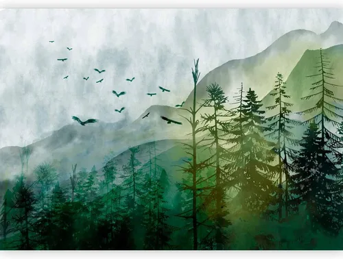 Miniatura 12 de artgeist Mural de pared prémium Bosque 177 x 124 pulgadas, papel tapiz fotográfico no tejido, impresión artística, mural de pared de forro polar