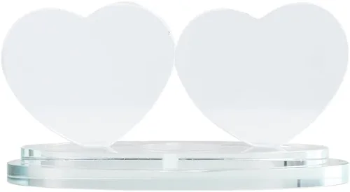 Miniatura 5 de Marco de fotos de cristal de doble corazón personalizado, pantalla de fotos de cristal personalizada, regalo creativo de fotos personalizadas