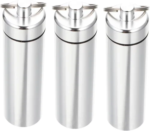 Hemoton Llavero de metal 3pcs Caja de almacenamiento de metal Maleta Viaje Contenedor de metal de aluminio
