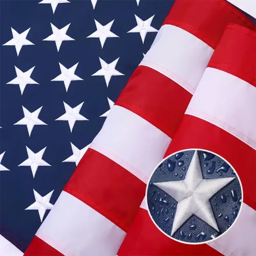 Miniatura 8 de Bandera estadounidense con manga para mástil de 2.5 x 4 pies estilo Pole Sleeve - Estrellas bordadas, rayas cosidas, protección UV, banderas de 2.5