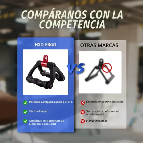 Miniatura 8 de HXD-ERGO Mango doble D para máquina de cable, accesorio ergonómico de cable con mango de fila, agarre de barra triangular en V, accesorios Negro