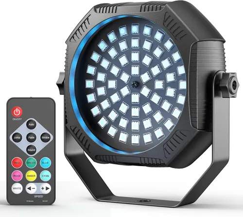 Miniatura 8 de Luz estroboscópica recargable, 60 LED RGB, mini luz intermitente, 30 W con batería estroboscópica con control remoto y modo de control activado por