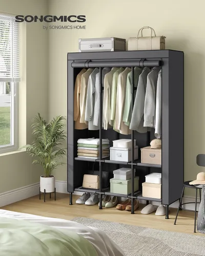 Miniatura 2 de SONGMICS Armario portátil, 51.2 pulgadas de gran capacidad, perchero para ropa, 0.984 in de diámetro, tubos de acero gruesos, organizador de ropa