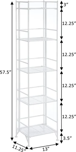 Miniatura 3 de Convenience Concepts Designs2Go - Estante para almacenamiento extra de 2 pisos, metal, plegable, Metal, Blanco