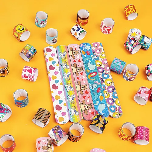 Miniatura 7 de JOYIN 60 piezas de pulseras de bofetada para niños, pulseras a granel con animales, amistad, corazón, recuerdos de fiesta, premios de aula
