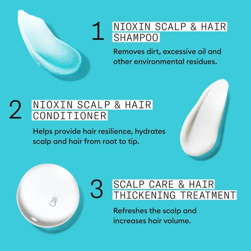 Miniatura 9 de NIOXIN Kits de sistema de engrosamiento del cuero cabelludo + cabello Para cabello natural, teñido y dañado con adelgazamiento ligero a progresado