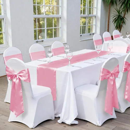 Miniatura 61 de mds - Lote de 10 lazos de satén para sillas de boda y eventos, para decoración de fiestas, 30 colores, Satin, 10 Verde oliva