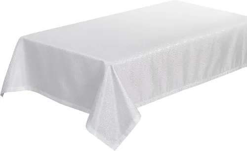 Miniatura 2 de Violet Linen Patrón sólido de sensación europea, jacquard tejido de poliéster, blanco, 52 x 70 pulgadas, asientos de 4 a 6 personas, manteles
