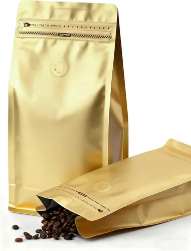 Miniatura 9 de FireKylin 50 piezas de bolsas de café con válvula, (16 oz, 1 lb) Bolsas de pie de papel, bolsas resellables con ventilación para almacenamiento