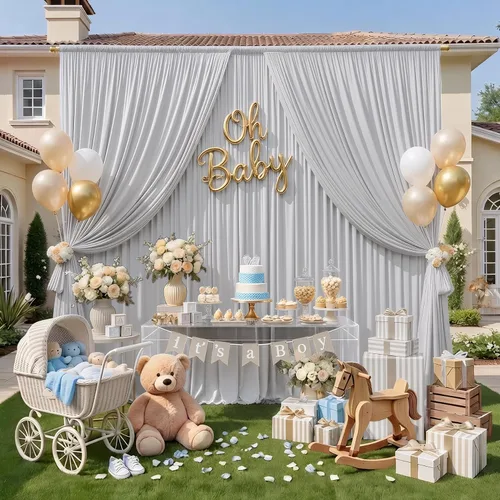 Miniatura 6 de Cortina de telón de fondo plateado sin arrugas de 10 pies x 8 pies para fiestas, cortinas de telón de fondo de poliéster grueso para bodas, fiestas