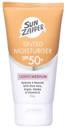Sun Zapper BB Cream Tinted Moisturizer Protector solar SPF 50+ Light Medium – Protector solar facial con ciruela Kakadu y aceite de jojoba,