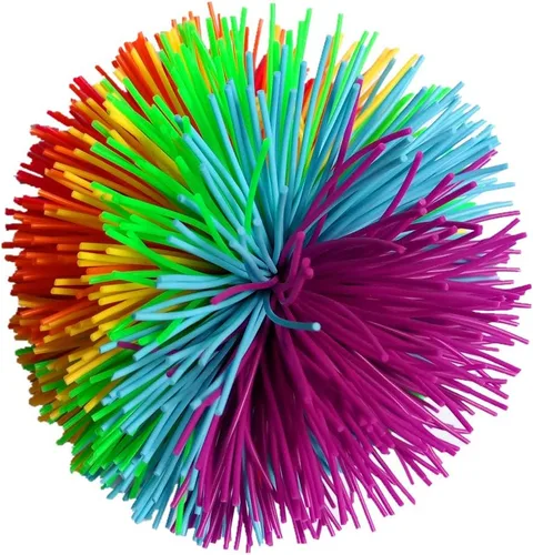 Miniatura 2 de Pelota grande de silicona para jugar malabarismos esponjosa de 4.5 pulgadas, diseño de mono (arcoíris)