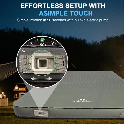 Miniatura 7 de Colchoneta de dormir autoinflable con espuma y bomba eléctrica, innovadora estructura telescópica en forma de Y, colchón de campamento ultraportátil