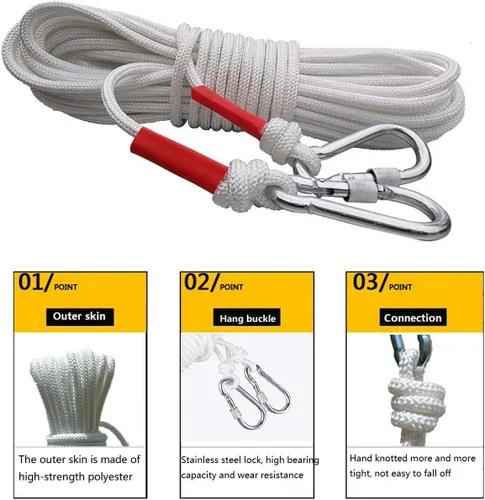 Miniatura 5 de Tendedero portátil de viaje, cuerda de secado de ropa ajustable de 32 pies para ropa interior y exterior, colgador perfecto a prueba de viento